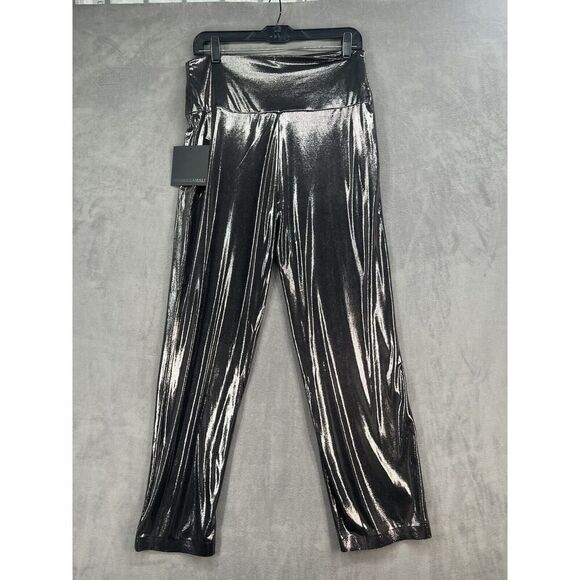 Free People Norma Kamali Pencil Pants Size Large Silver Metallic - Picture 5 of 9